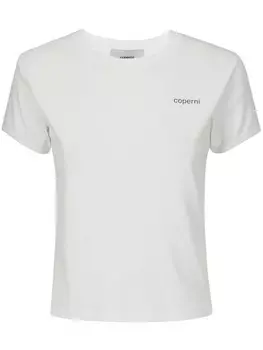 Coperni хлопковая футболка с логотипом, белый