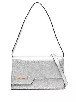 Coperni мини-сумка Glitter Folder, серебряный