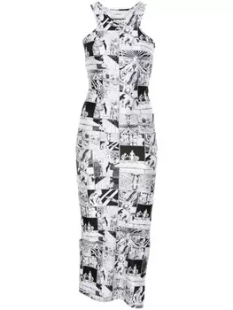 Coperni платье макси с принтом, черный