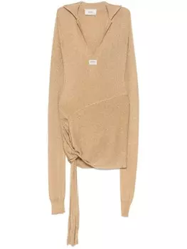 Coperni платье мини с драпировкой, золотистый