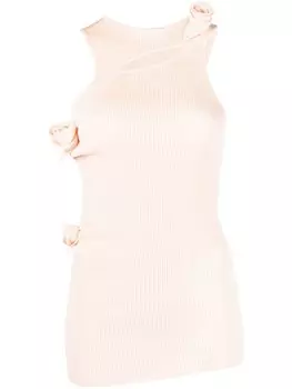 Coperni платье мини в рубчик с вырезами, серый