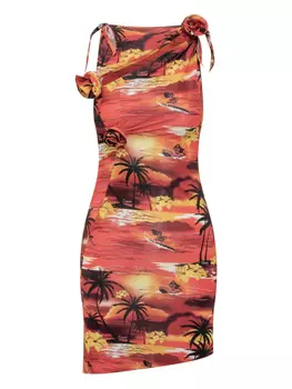 Coperni платье с принтом из коллаборации с Disney, оранжевый