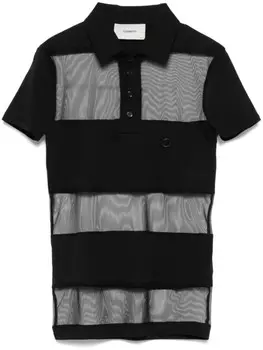 Coperni прозрачная рубашка поло в полоску, черный