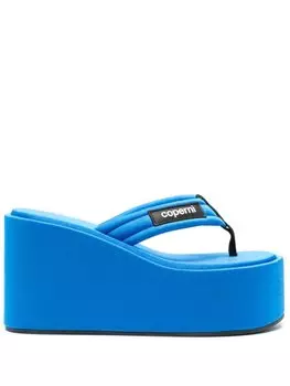 Coperni сандалии на танкетке с логотипом, синий
