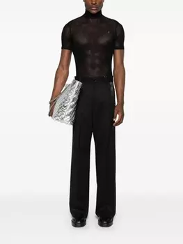 Coperni сетчатая футболка с высоким воротником, черный