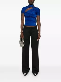 Coperni топ асимметричного кроя с драпировкой, синий