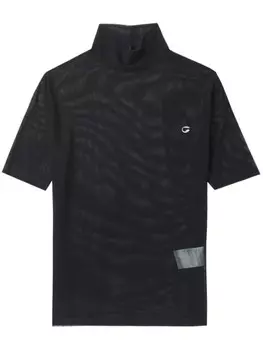 Coperni топ из сетки с аппликацией логотипа, черный