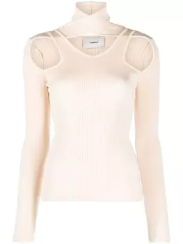 Coperni трикотажный топ с вырезами, нейтральный цвет