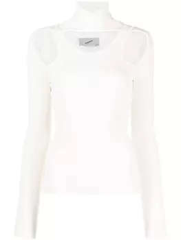 Coperni трикотажный топ с вырезом, белый