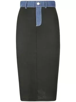 Coperni юбка с отделкой из денима в рубчик, черный