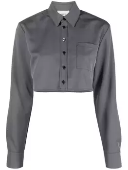 Coperni укороченная рубашка в полоску, черный