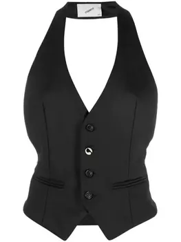 Coperni жилет с вырезом халтер и открытой спиной, черный