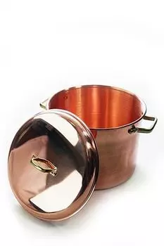 'CopperGarden' медная кастрюля 12л, гладкая, с ручками и крышкой