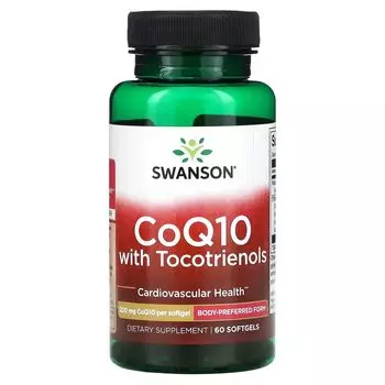CoQ10 с токотриенолами, 200 мг, 60 мягких таблеток Swanson