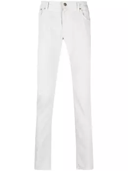 Corneliani брюки скинни с заниженной талией, серый