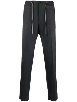 Corneliani брюки строгого кроя с кулиской, серый