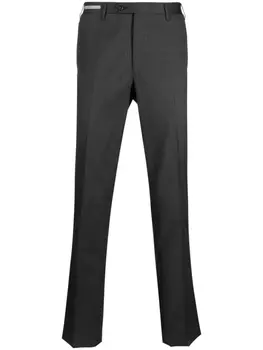 Corneliani брюки строгого кроя со складками, серый