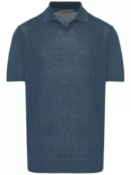 Corneliani фактурная рубашка поло, синий