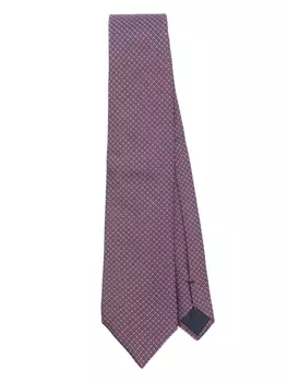 Corneliani галстук с геометрическим жаккардом, красный