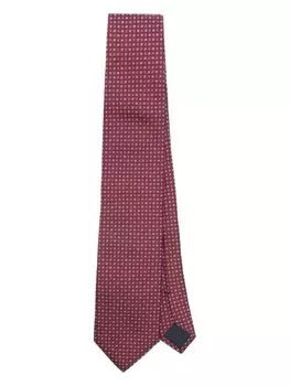 Corneliani галстук с геометрическим жаккардом, красный
