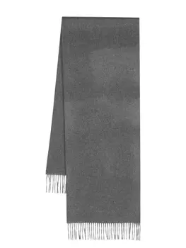 Corneliani кашемировый шарф с бахромой, серый
