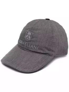 Corneliani кепка из смесового хлопка, серый