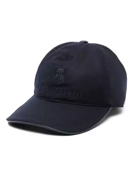 Corneliani кепка из вирджинской шерсти с вышитым логотипом, синий