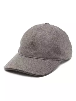 Corneliani кепка с вышитым логотипом, коричневый