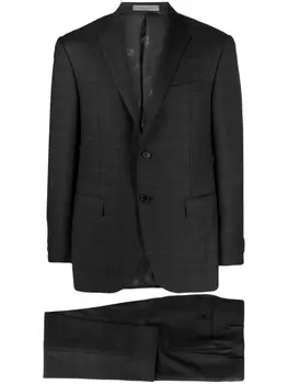 Corneliani клетчатый костюм с однобортным пиджаком, серый