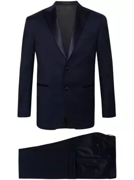 Corneliani костюм из вирджинской шерсти с однобортным пиджаком, синий