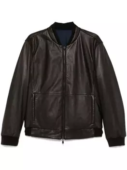 Corneliani кожаный бомбер, коричневый
