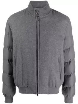 Corneliani куртка-пуховик с высоким воротником, серый