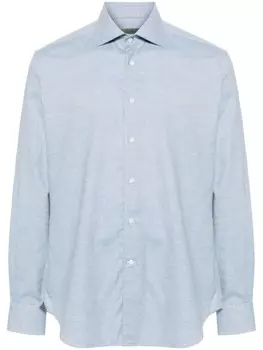 Corneliani меланжевая рубашка, синий