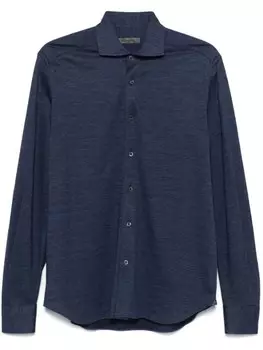 Corneliani меланжевая рубашка, синий