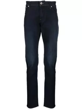 Corneliani прямые джинсы с вышитым логотипом, синий