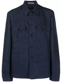 Corneliani рубашка из джерси с длинными рукавами, синий