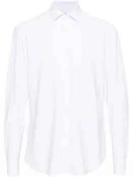 Corneliani рубашка из джерси с косым воротником, белый