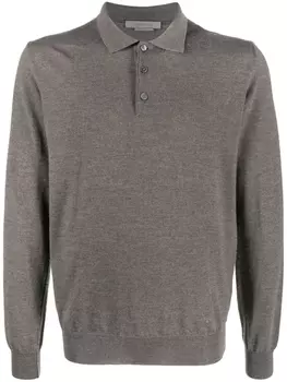 Corneliani рубашка поло с длинными рукавами, коричневый