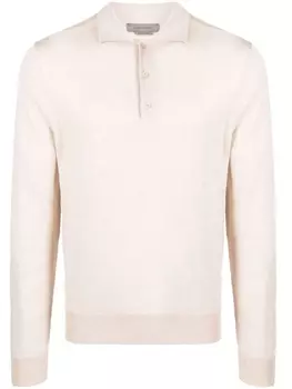 Corneliani рубашка поло с длинными рукавами, нейтральный цвет