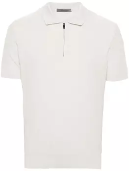 Corneliani рубашка поло тонкой вязки, нейтральный цвет
