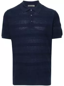 Corneliani рубашка поло в рубчик, синий