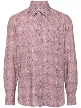 Corneliani рубашка с геометричным принтом, фиолетовый