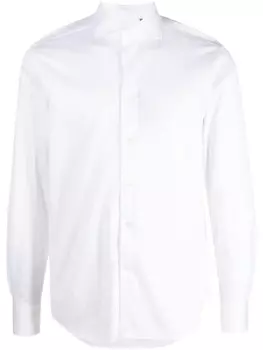 Corneliani рубашка с косым воротником, белый