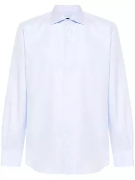 Corneliani рубашка с узором зигзаг, синий
