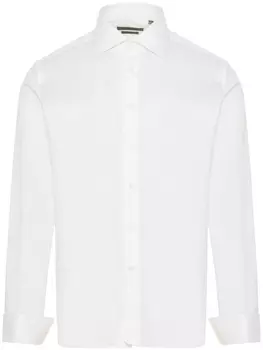 Corneliani рубашка с закругленным подолом, белый