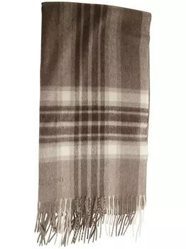 Corneliani шарф с вышитым логотипом, коричневый