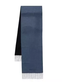 Corneliani шарф с вышитым логотипом, синий