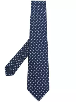 Corneliani шелковый галстук с вышитым узором, синий