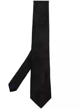 Corneliani шелковый галстук с заостренным концом, черный