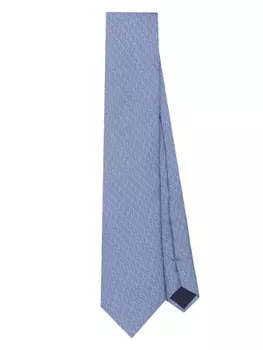 Corneliani шелковый галстук с жаккардовым узором, синий